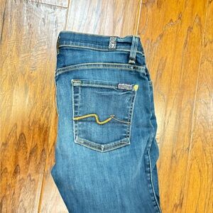 7 For All Mankind Medium Blue Straight Leg Jeans